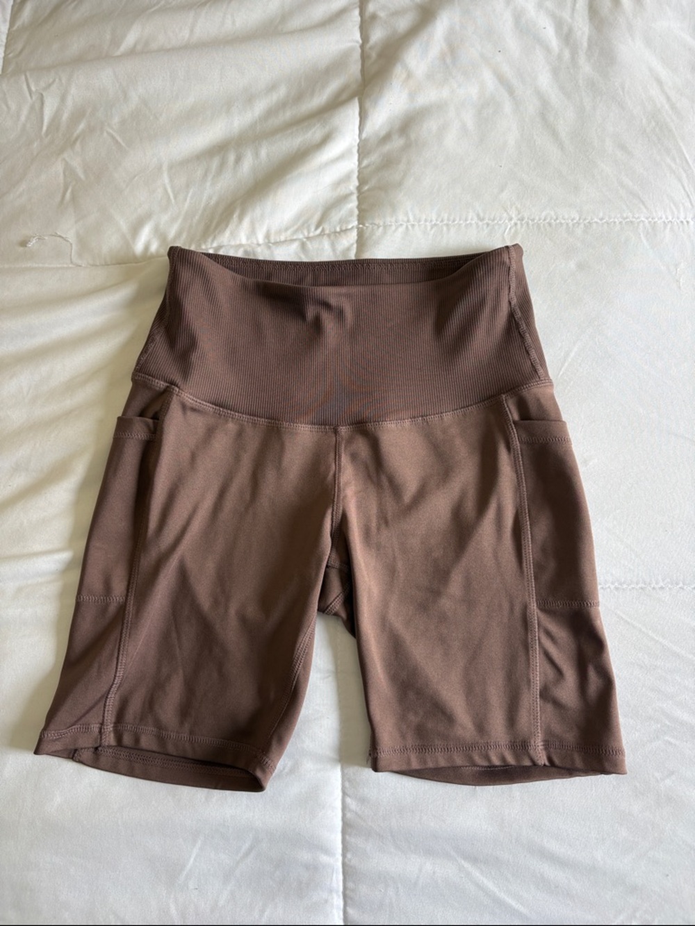 High-Waist Women's Bike Shorts in Brown
